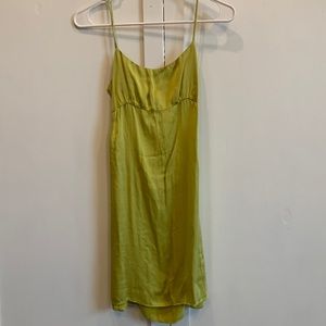 Paloma Wool Chartreuse Mini Silk Dress